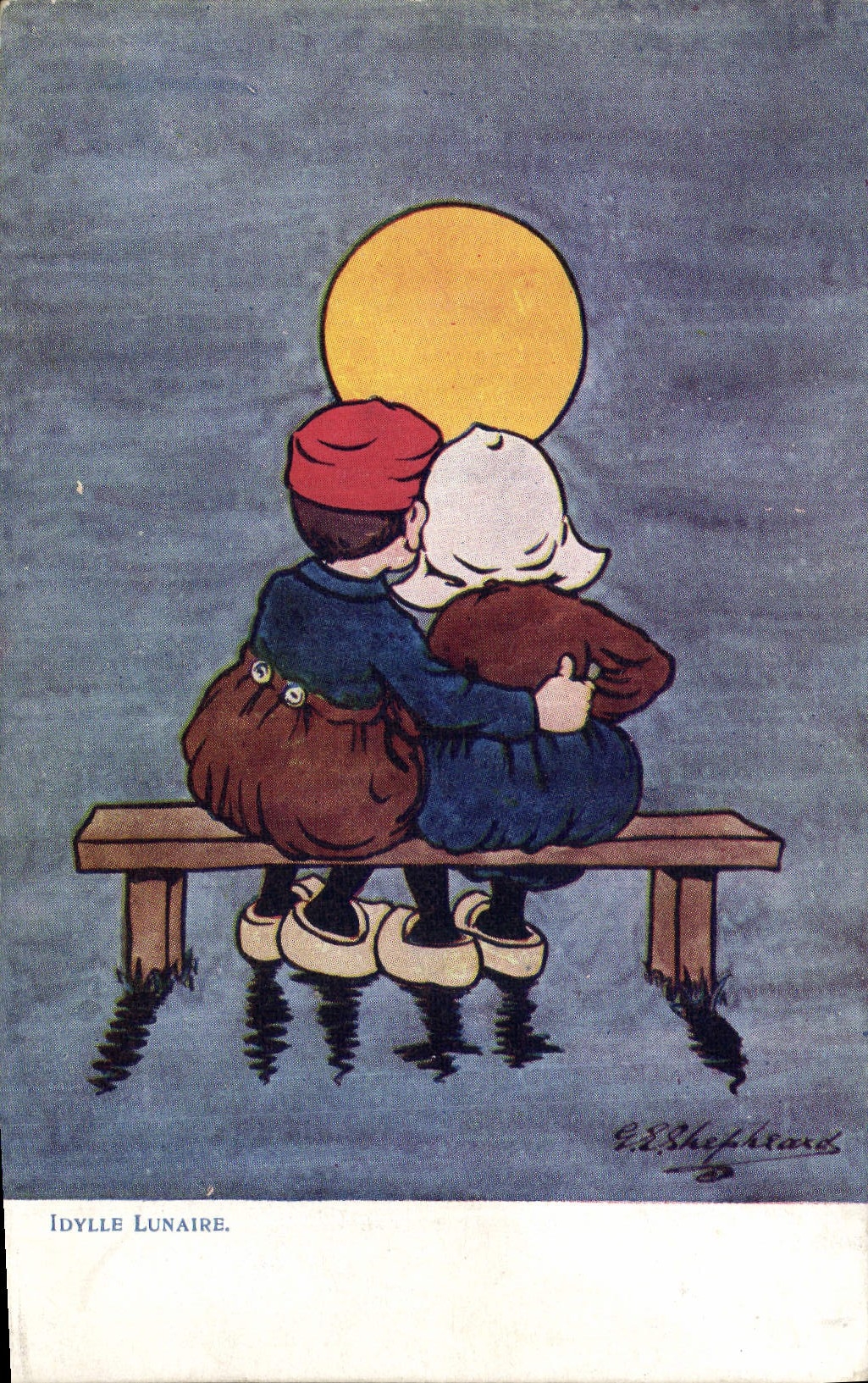 Idylle Lunaire — dessin de E. E. Shepherd — CPAPHIL Nr. 185