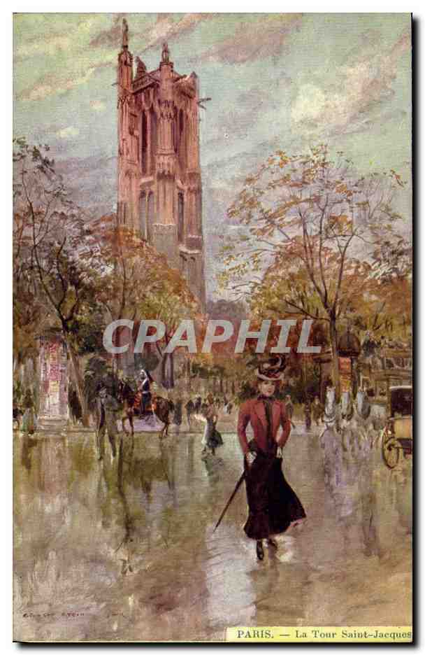 CPA Paris Illustrateur La Tour Saint Jacques 