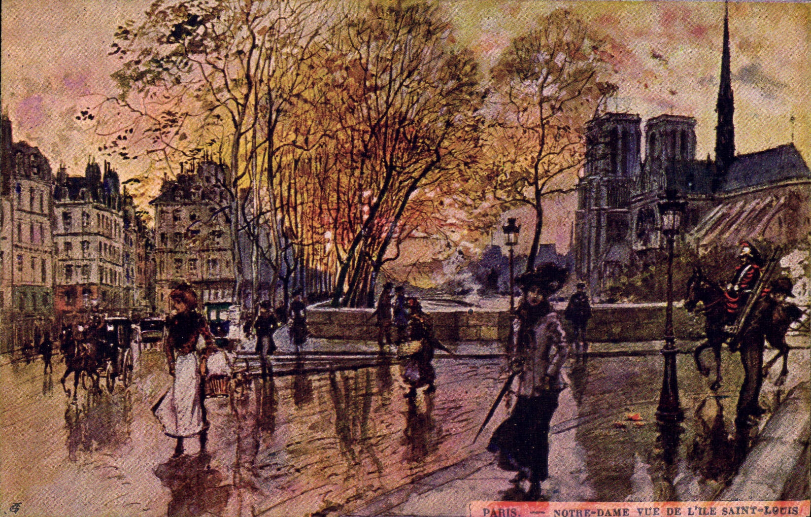Paris — Notre-Dame vue de l'Île Saint-Louis — édition non identifiée