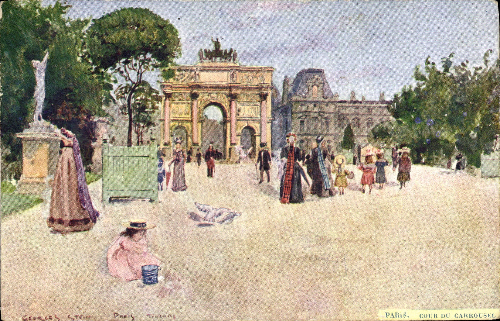 CPA Paris Illustrateur Cour du Carrousel 