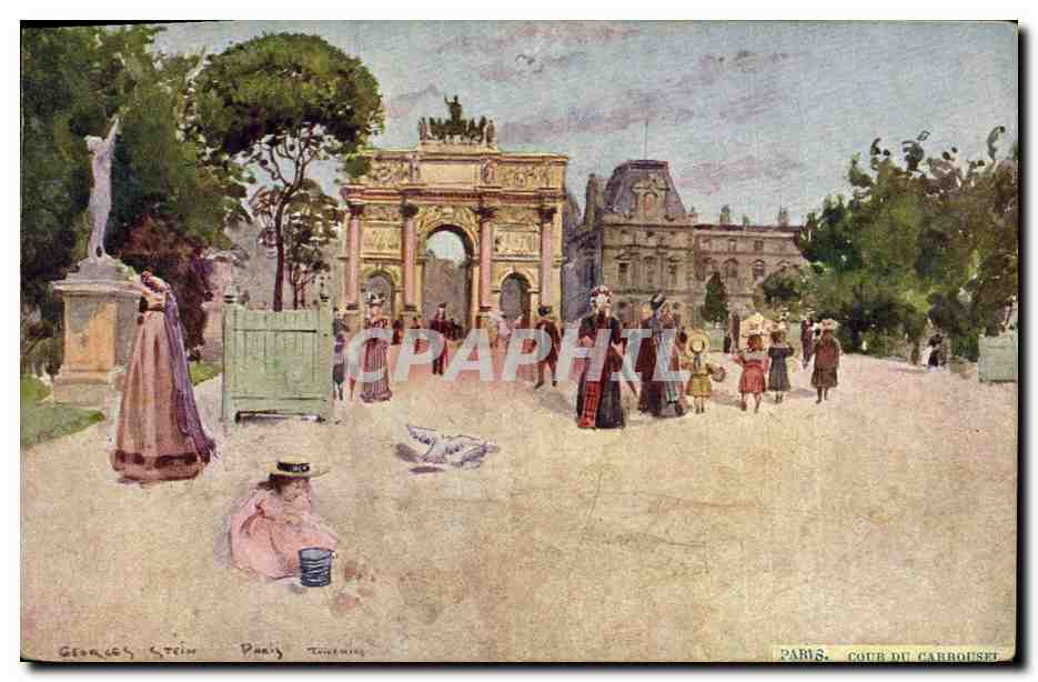 CPA Paris Illustrateur Cour du Carrousel 