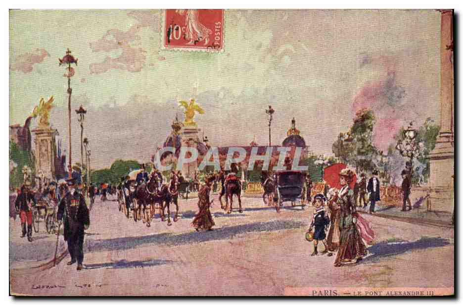 CPA Paris Illustrateur Le pont Alexandre III 