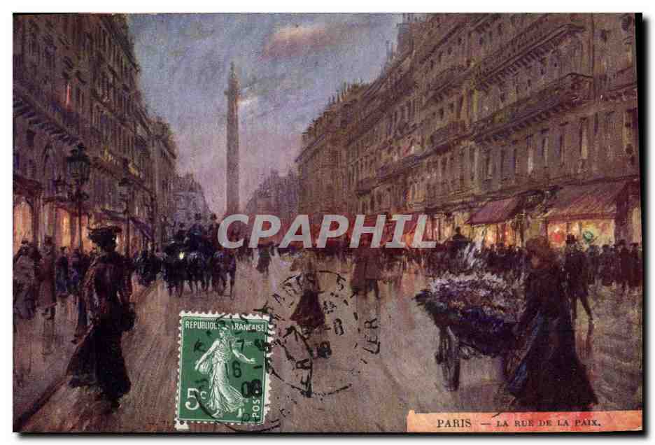 CPA Paris Illustrateur La rue de la Paix 