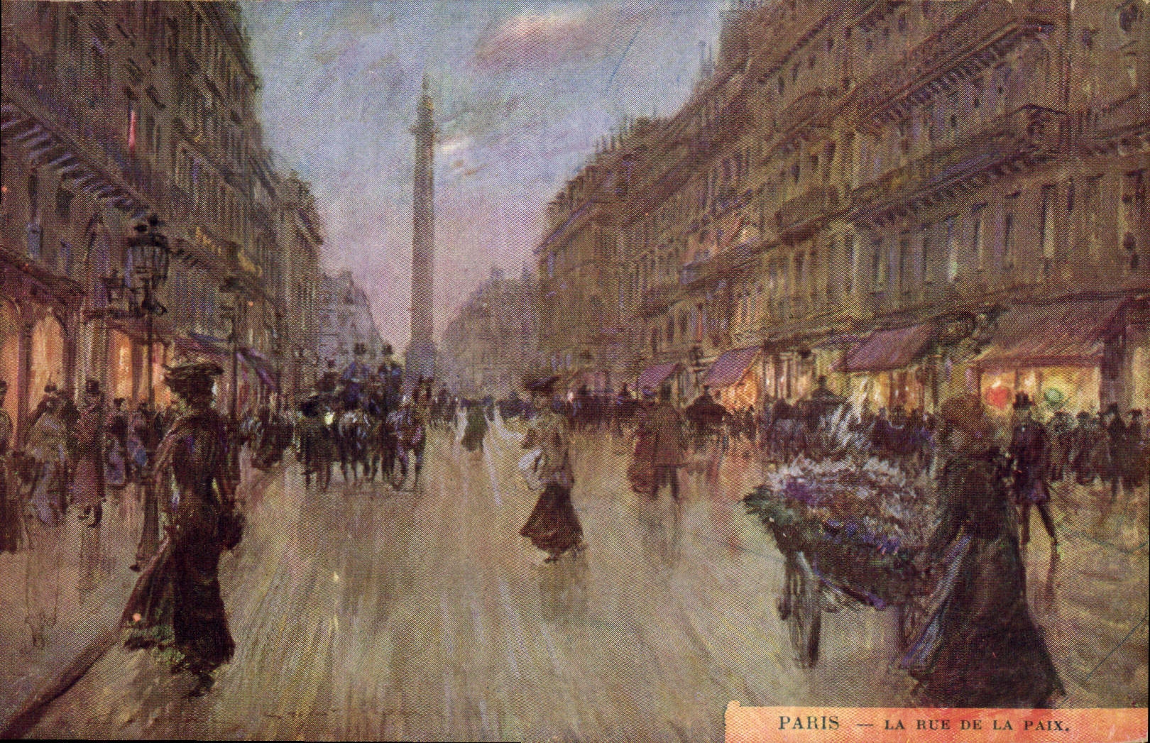 CPA Paris Illustrateur La rue de la Paix 
