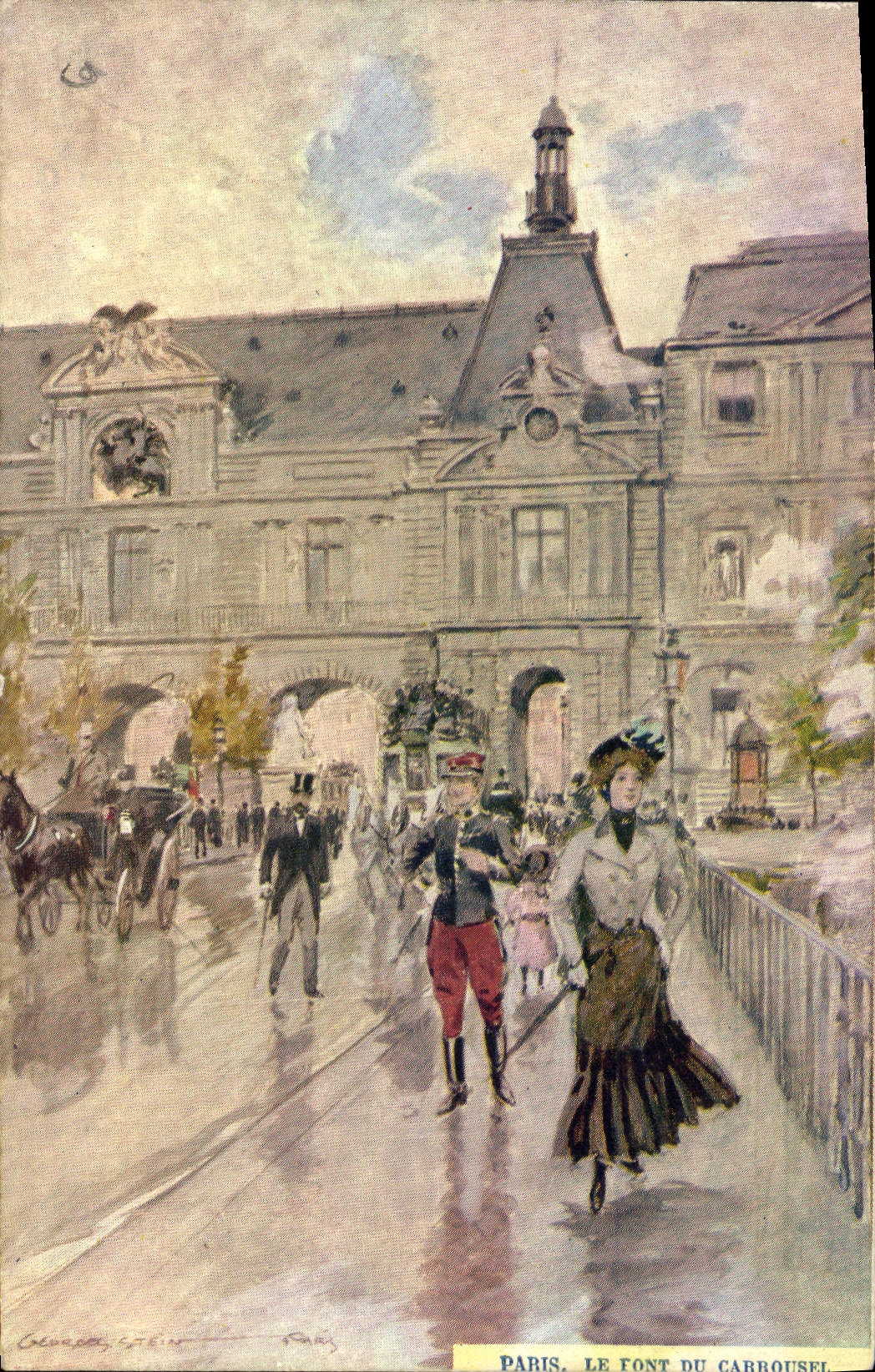 Paris, le Font du Carrousel — illustration de Georges Stein — éditeur non visible