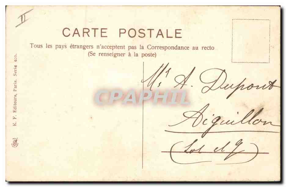 CPA Fantaisie Fleurs Roses rouges — Verso
