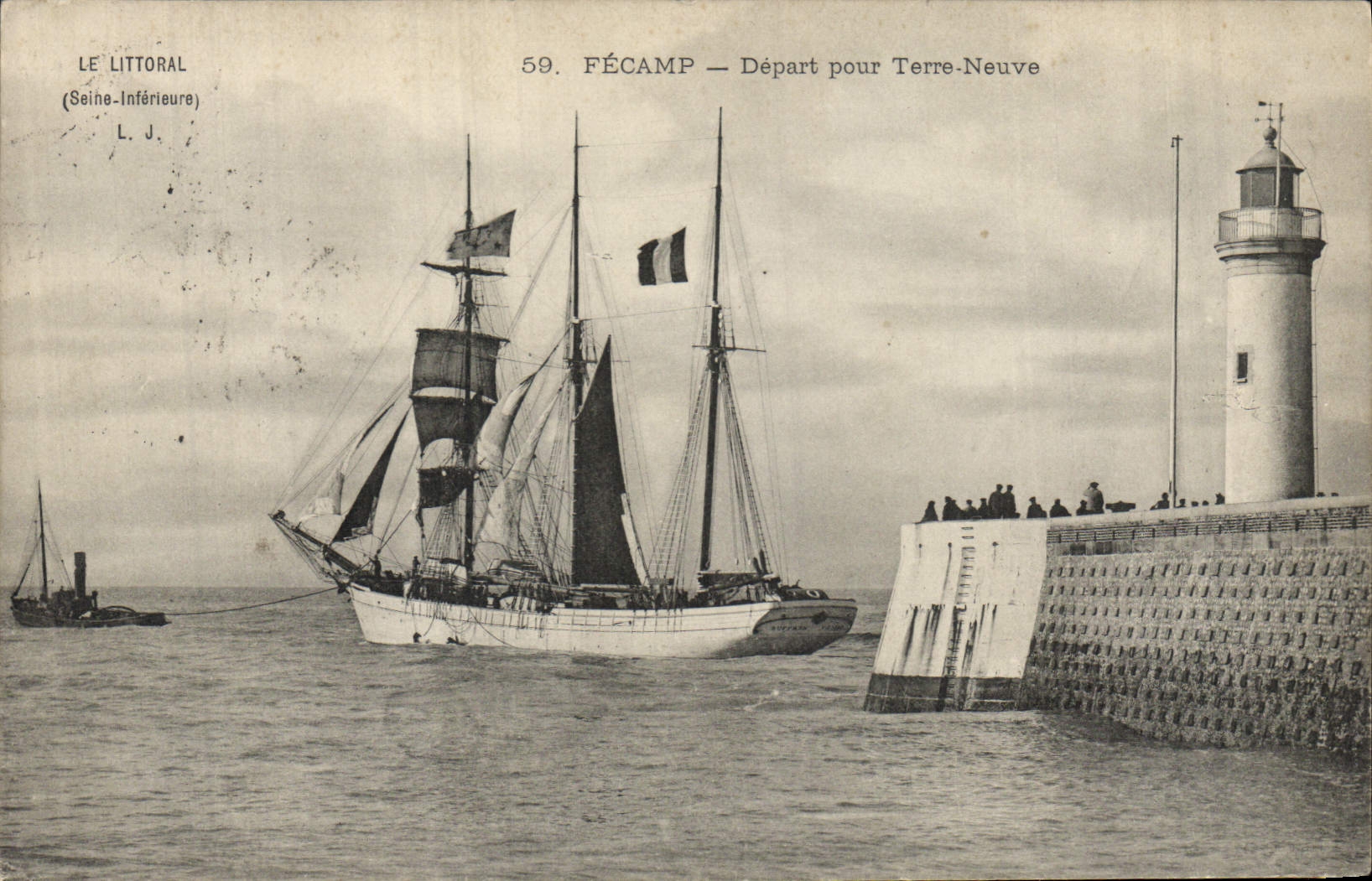Fécamp — Départ pour Terre-Neuve — L. J. (éditeur) n°59