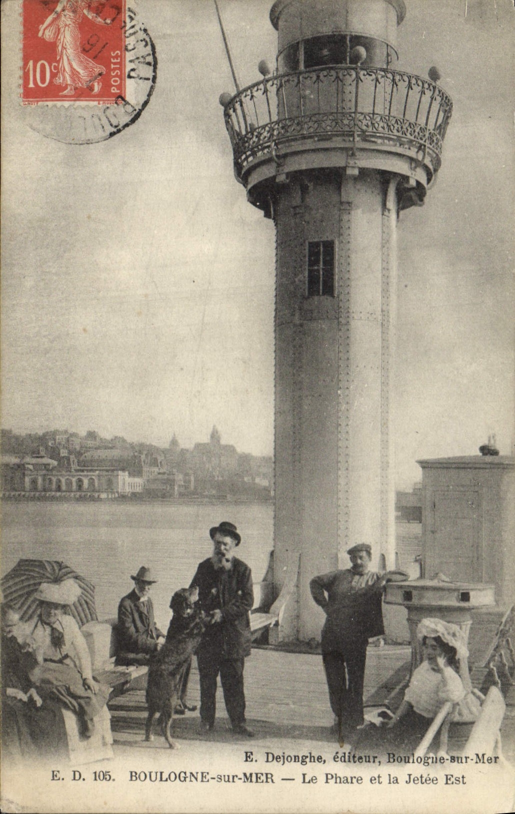 Boulogne-sur-Mer — Le Phare et la Jetée Est — E. Dejonghe, éditeur, Boulogne-sur-Mer