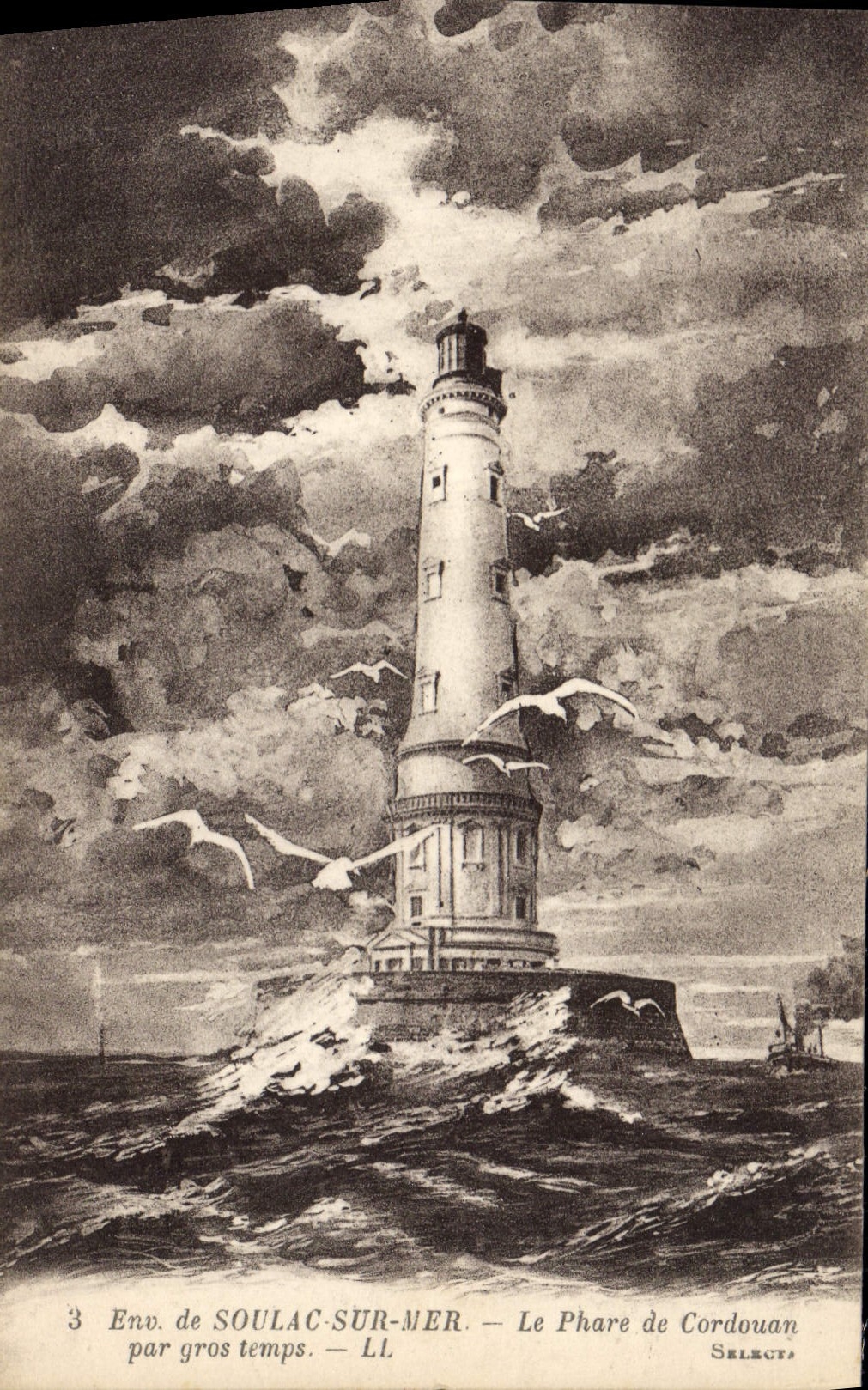 CPA Phare de Cordouan par gros temps Environs de Soulac sur Mer 