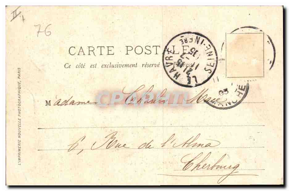 CPA Phare Le Havre La sortie des bateaux de peche — Rückseite