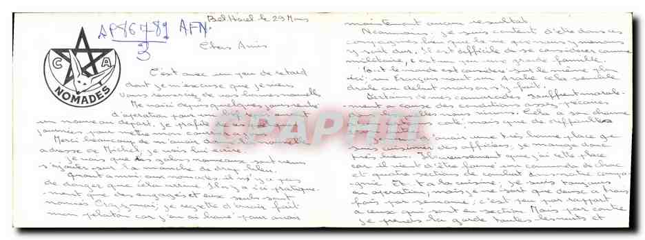 CPM Militaria Compagnies nomades d'Algerie — Rückseite