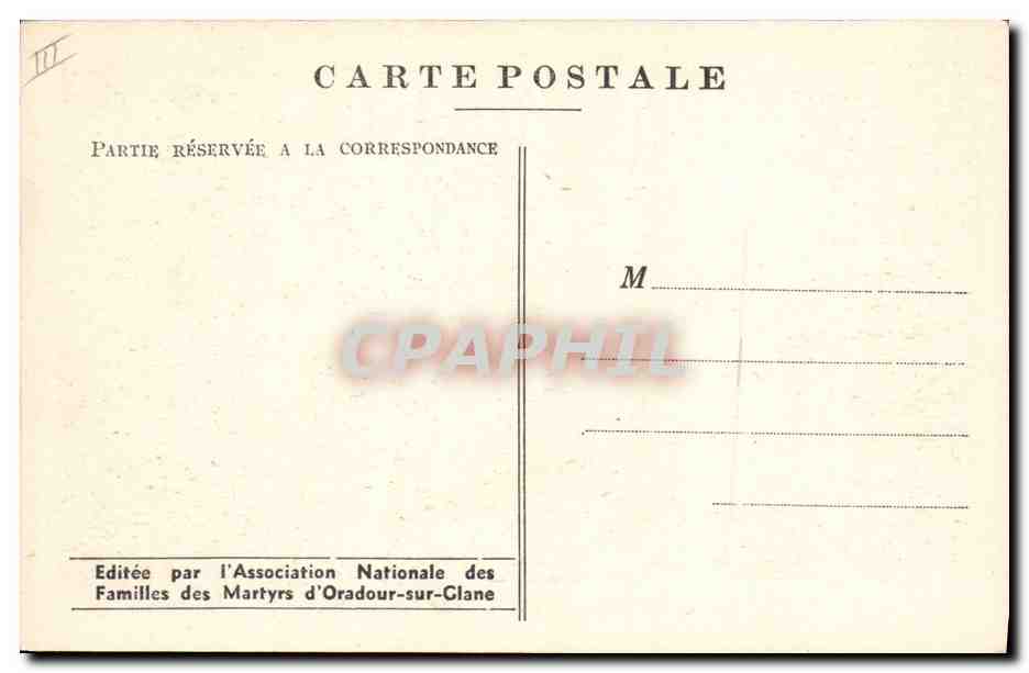 Oradour-sur-Glane — Carrefour des Bordes — Documents Archives — Verso