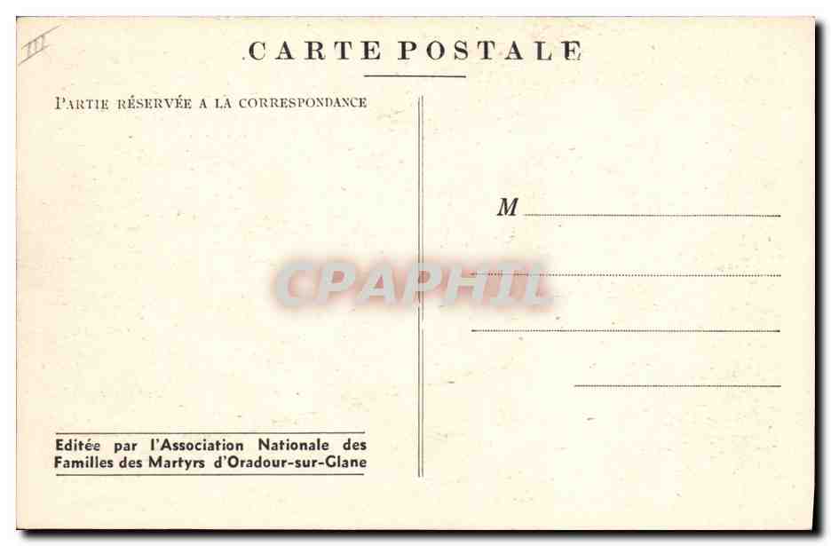 Oradour-sur-Glane — Le Maître Autel — Documents Archives — Verso