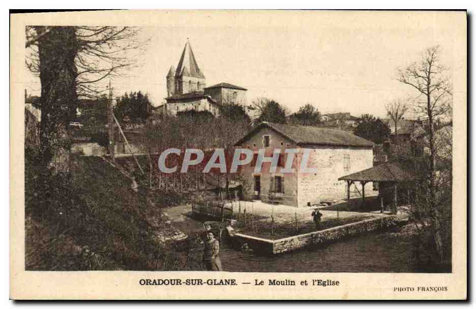 CPM Militaria Oradour sur Glane Le Moulin et l'eglise