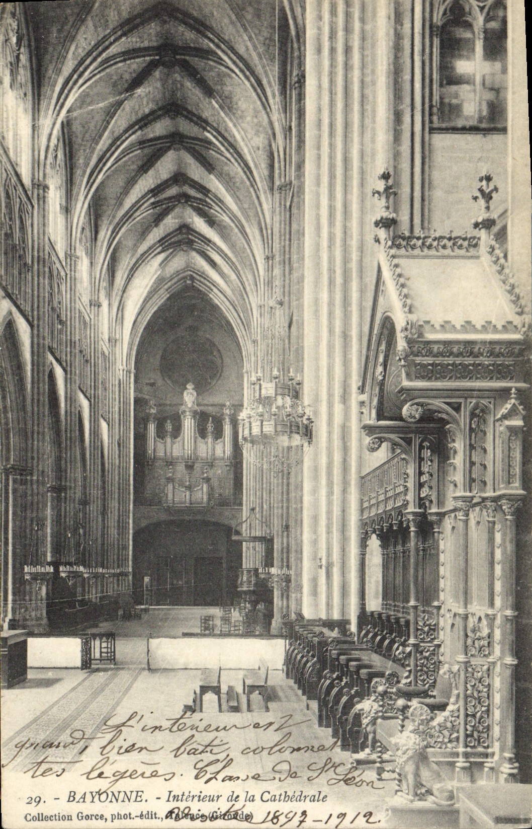 CPA Orgue Bayonne Interieur de la cathedrale 