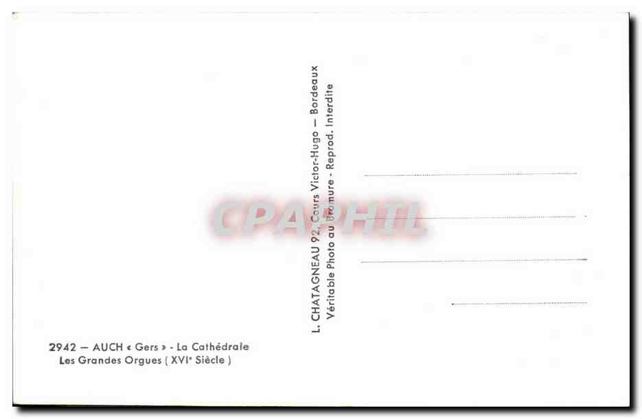 CPM Orgue Auch La cathedrale Les grands orgues — Rückseite