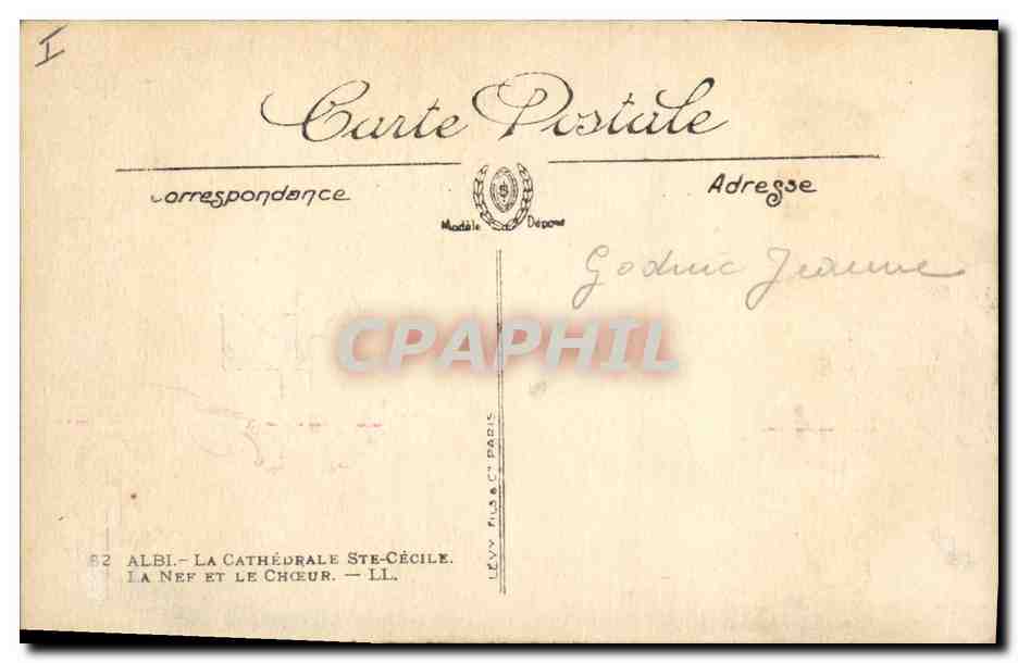 CPA Orgue Albi La cathedrale Ste Cecile La nef et la choeur — Rückseite
