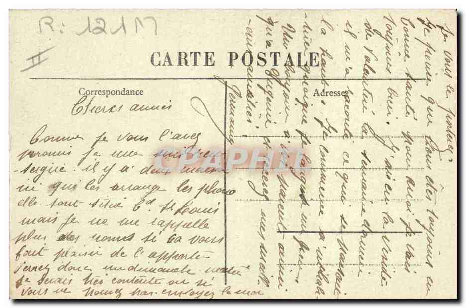 CPA Folklore Une scene villageoise Le bal champetre Accordeon — Verso