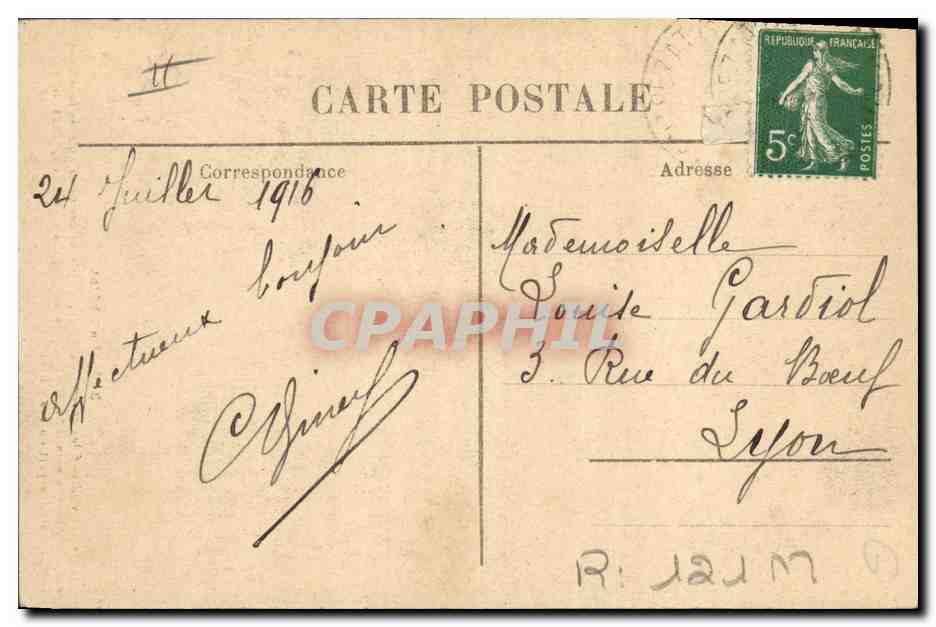 CPA Folklore Le Chalot Type des vieilles filles devotes du Velay — Verso