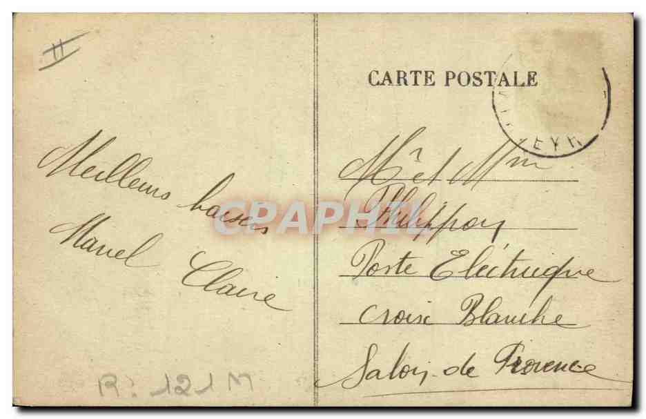 CPA Folklore Auvergne Troupeau a l'abreuvoir — Verso