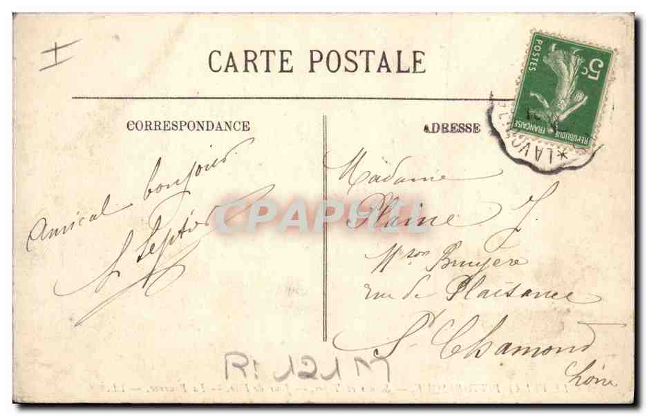 CPA Folklore Le Velay Jour de fete La bourree — Rückseite