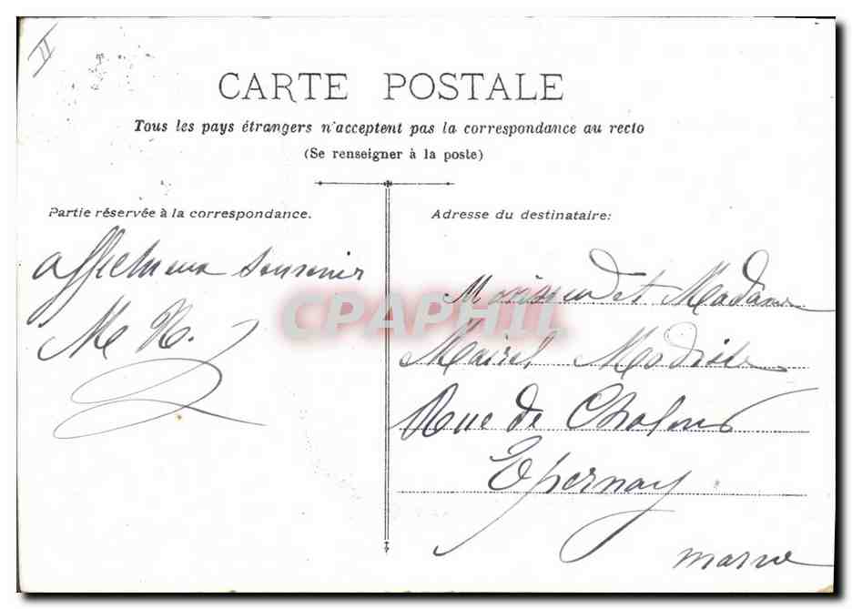 CPA Folklore Costumes du Cantal  — Verso