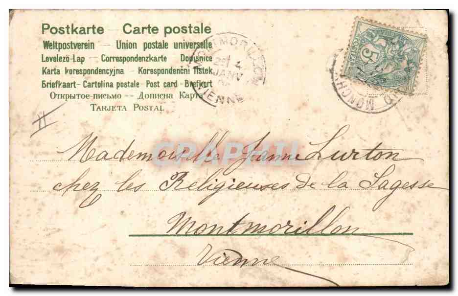CPA Fantaisie Fleurs Enfants Annee 1905 — Verso
