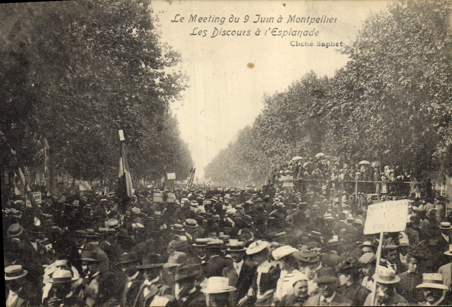 CPA Vin Vendanges Le meeting du 9 juin a Montpellier Les discours a l'esplanade TOP
