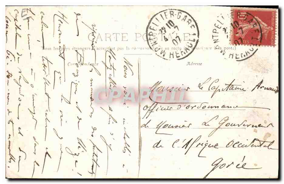 CPA Vin Vendanges Montpellier Meeting viticole du 9 juin 1907 Le retour de l'esplanade TOP — Verso