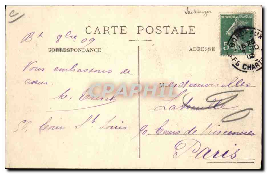CPA Vin Fete des Vendanges Le char de la reine Bordeaux TOP — Verso