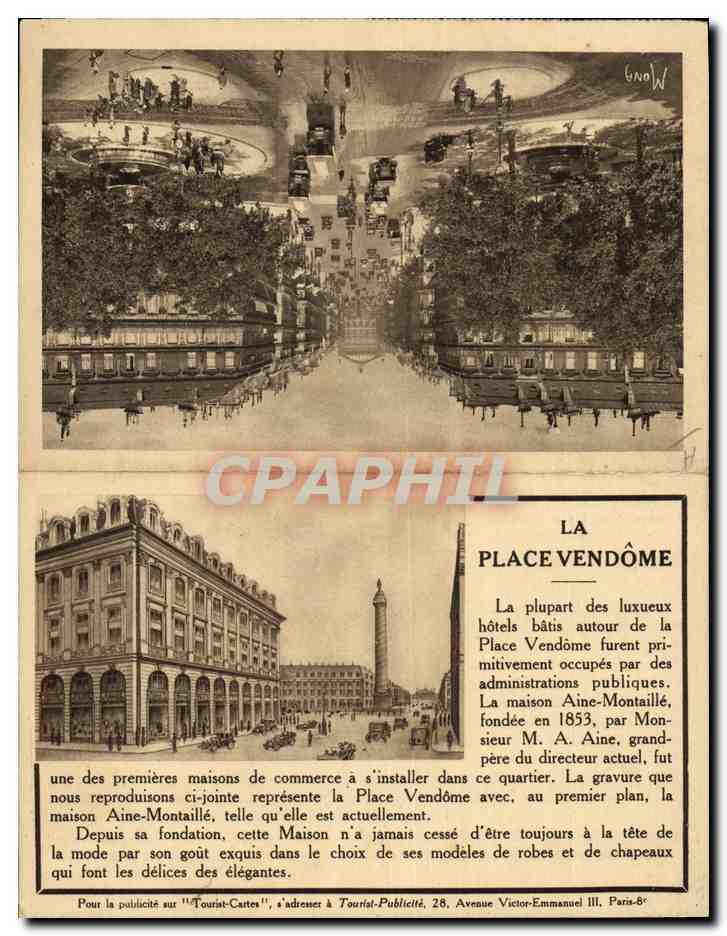 CPA Publicite Place Vendome Paris Lamp Opticia Curie Kerromes