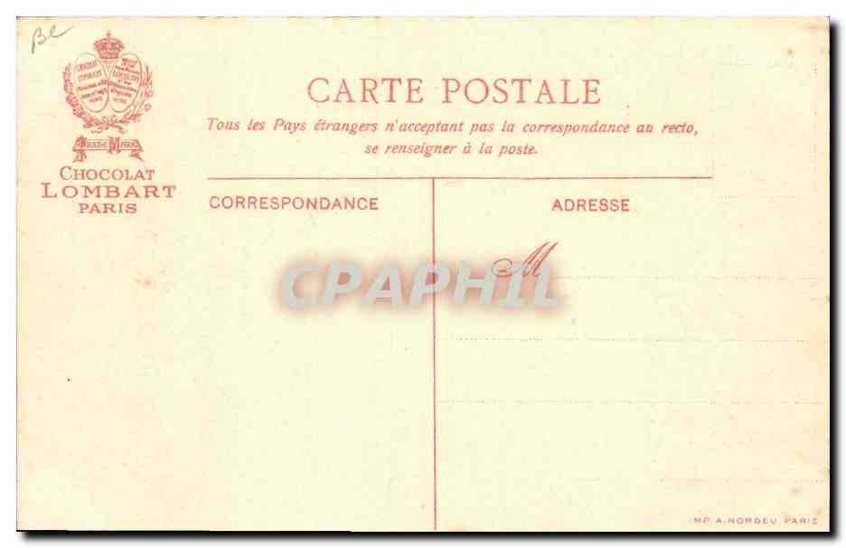 CPA Publicite Chocolat Lombart Paris Le petit chaperin rouge Contes de Perrault — Verso