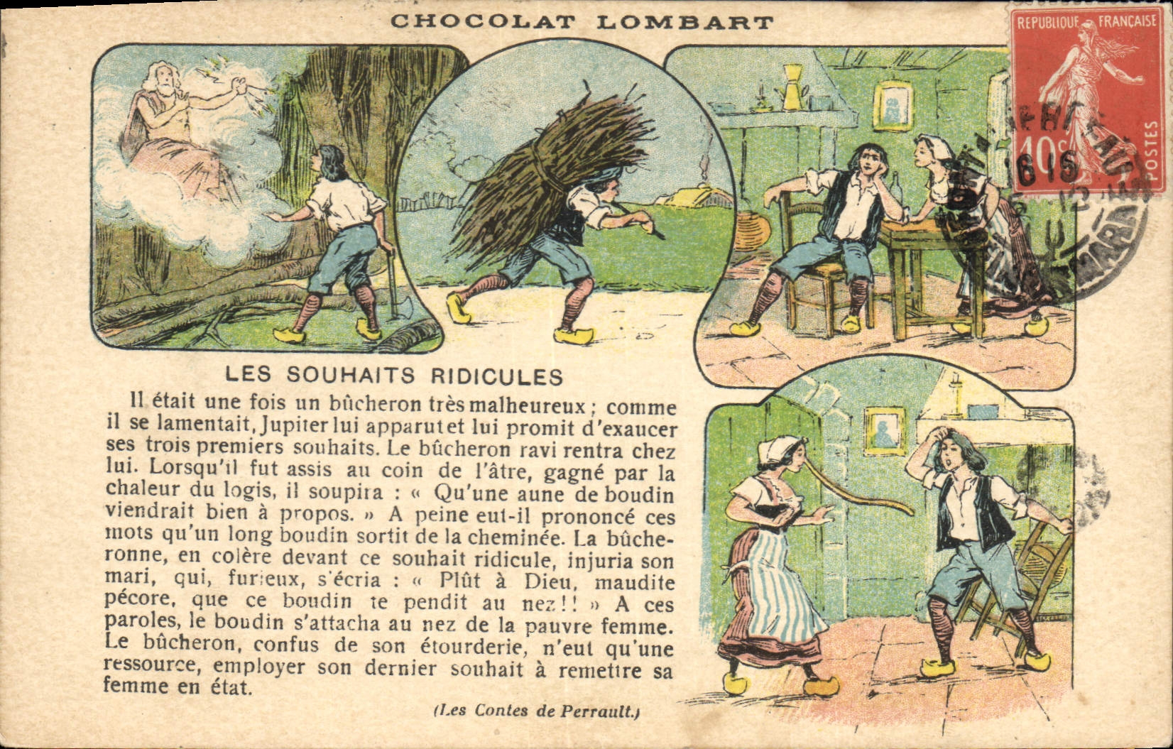 Les Souhaits Ridicules — Contes de Perrault — Chocolat Lombart, Paris