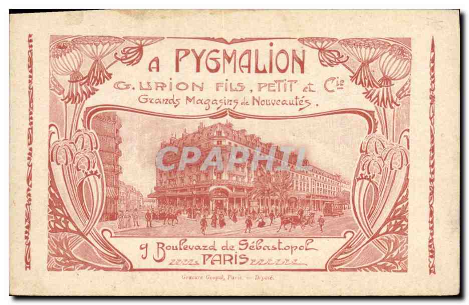 CPA Publicite Pygmalion Boulevard Sebastopol Paris Urpion L'Aiglon 