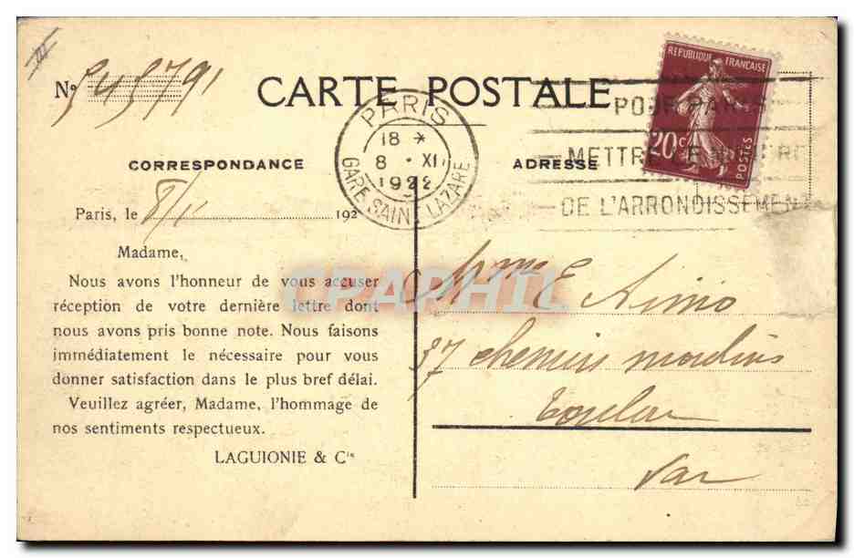 Grands Magasins du Printemps - Paris - (Anciens Magasins) - Laguionie & C° — Back