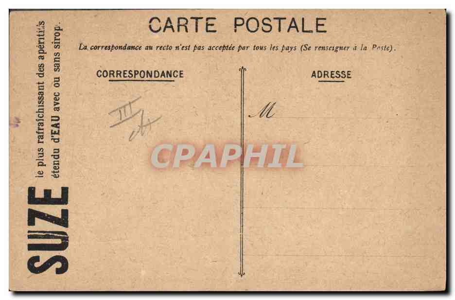 CPA Publicite Suze Aperitif de la Gentiane Zeppelin Dirigeable Grande Semaine de Reims — Verso
