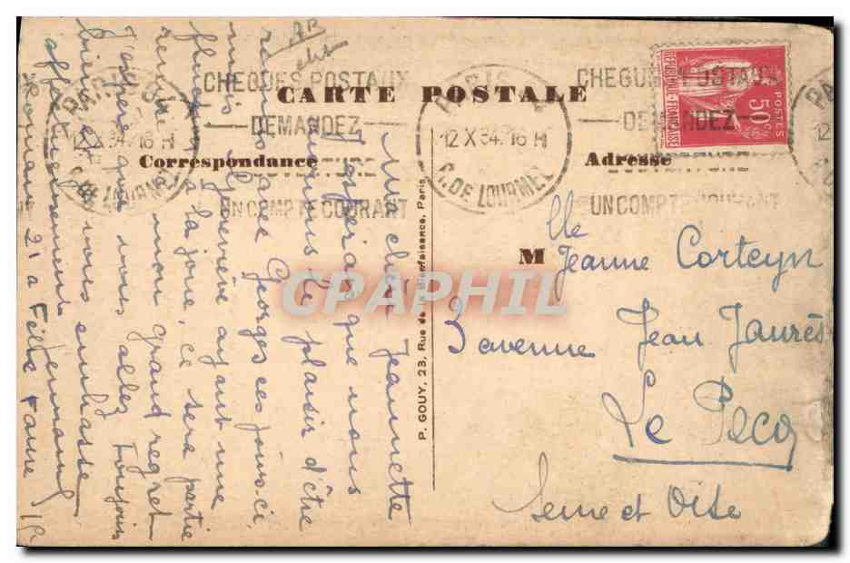 CPA Publicite L'ecrin pour votre voiture Grand Garage de La Motte Picquet Rue de la Cavalerie Paris Tour Eiffel  — Rückseite