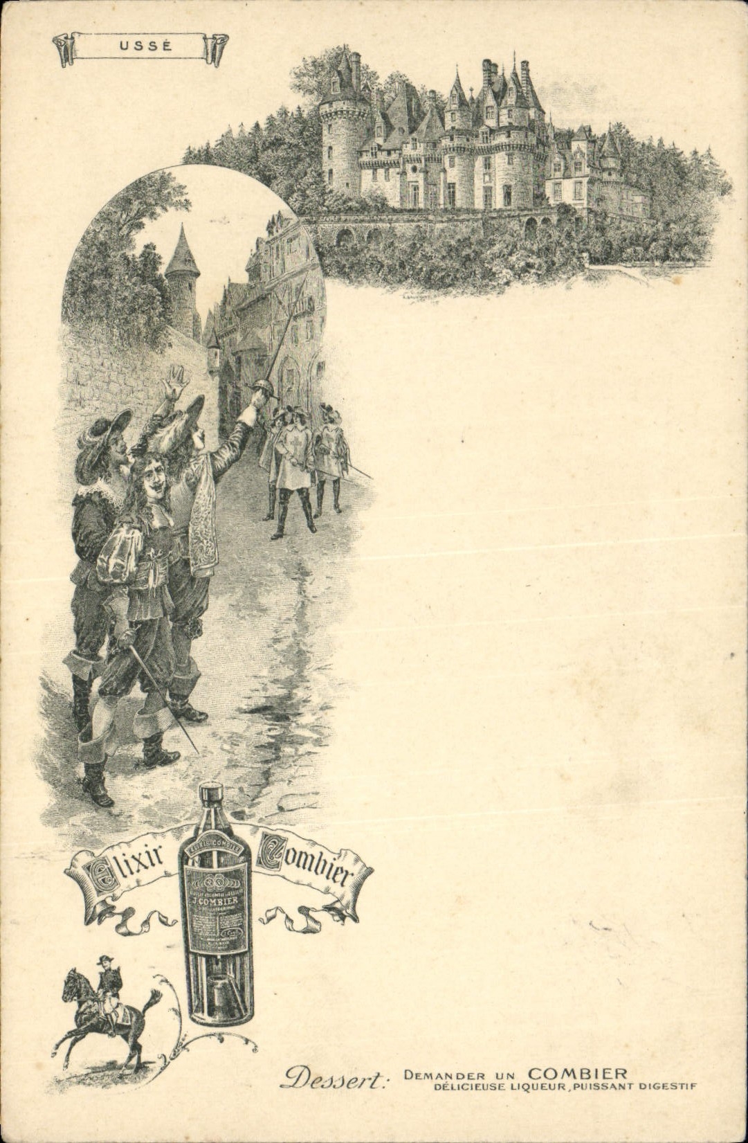 CPA Publicite Elixir Combier Chateau Usse