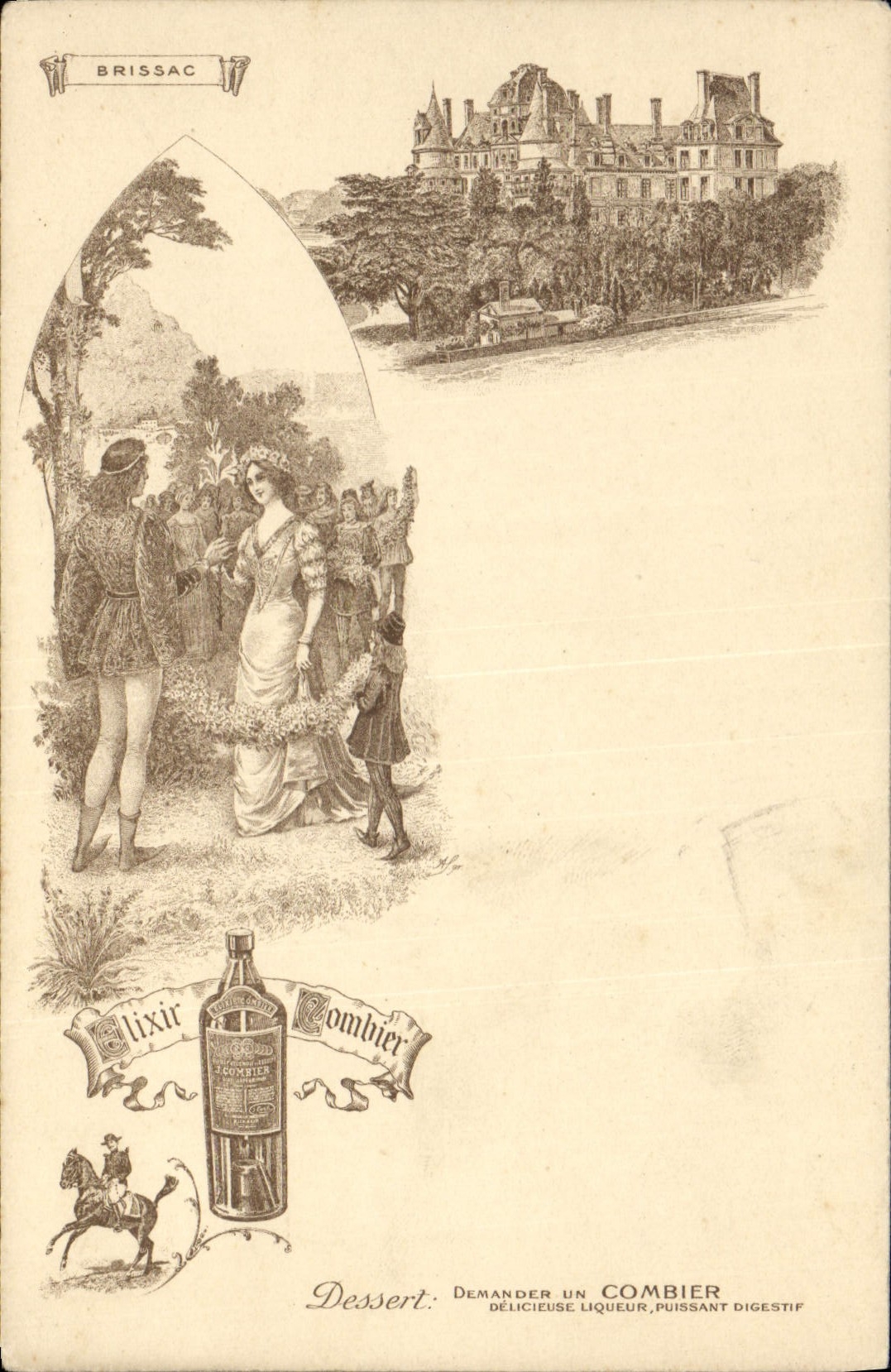CPA Publicite Elixir Combier Chateau Brissac