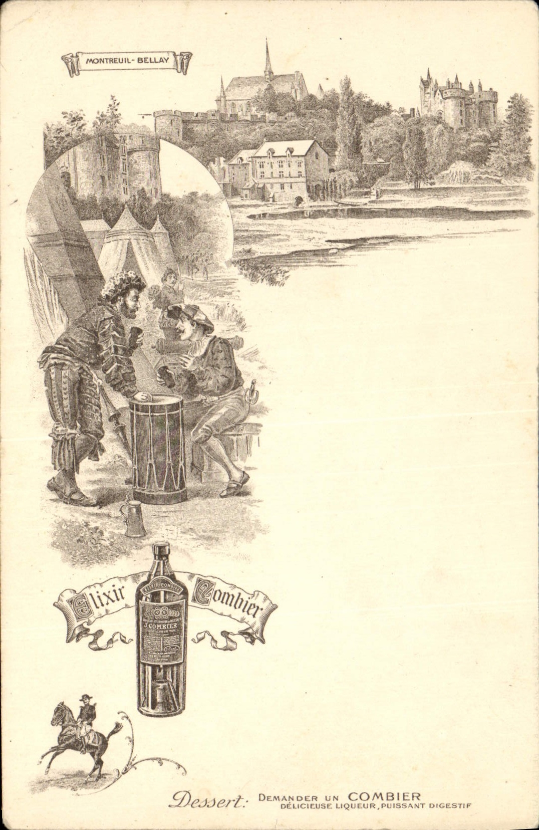 CPA Publicite Elixir Combier Chateau Montreuil Bellay 