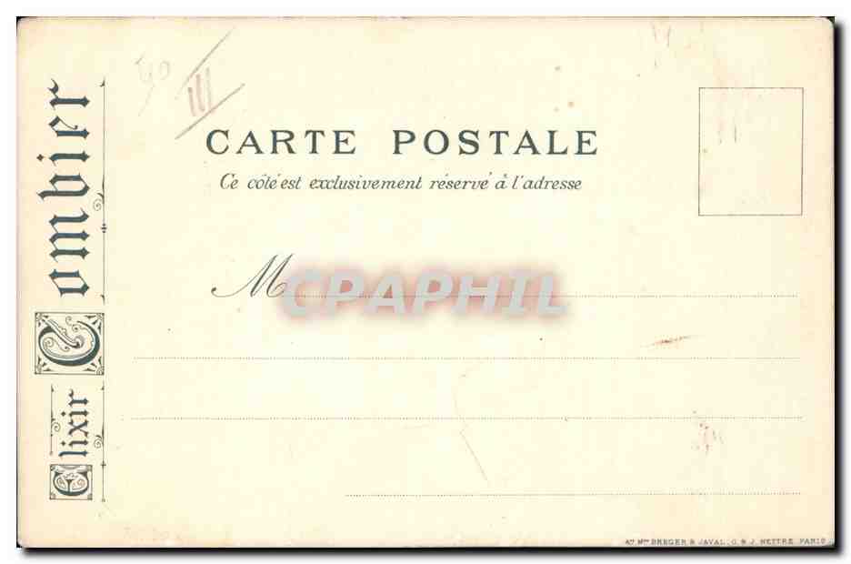 CPA Publicite Elixir Combier Chateau Montreuil Bellay  — Verso