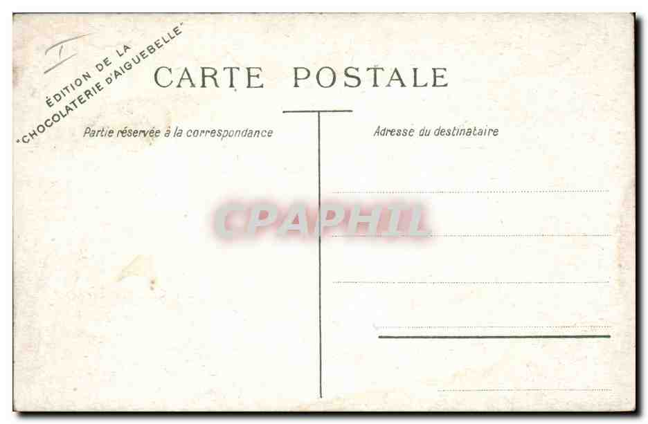 CPA Publicite Chocolaterie d'Aiguebelle Alcazar de Segovie Espagne Alphonse XI  — Verso