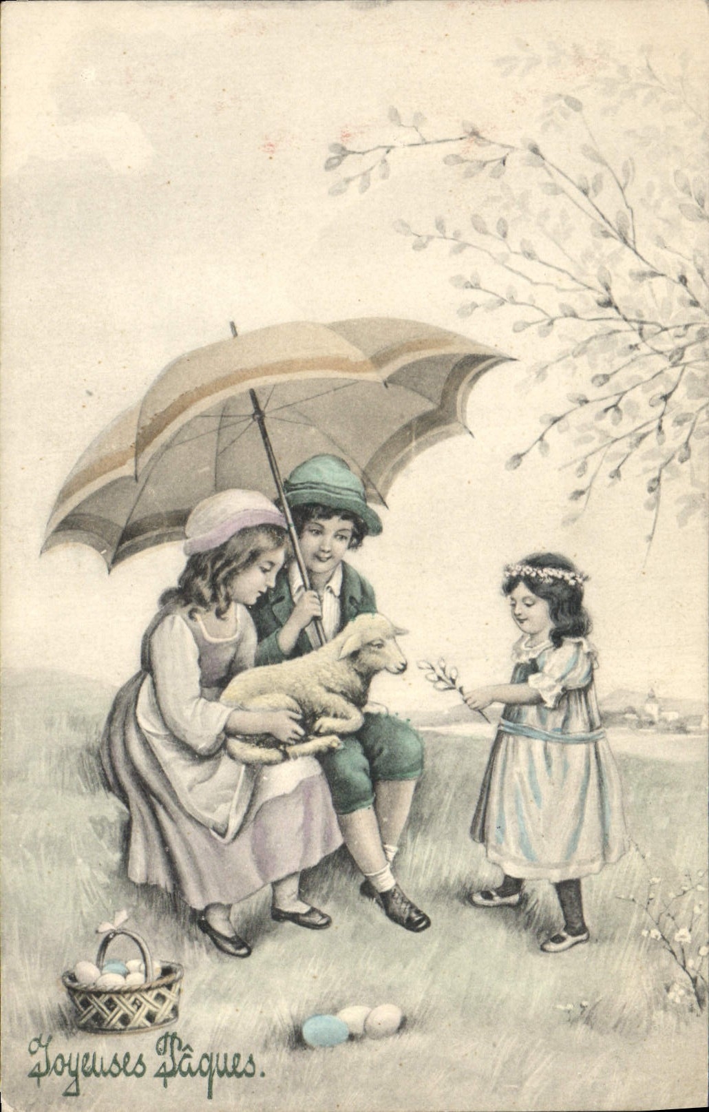 CPA Fantaisie Enfants Agneau