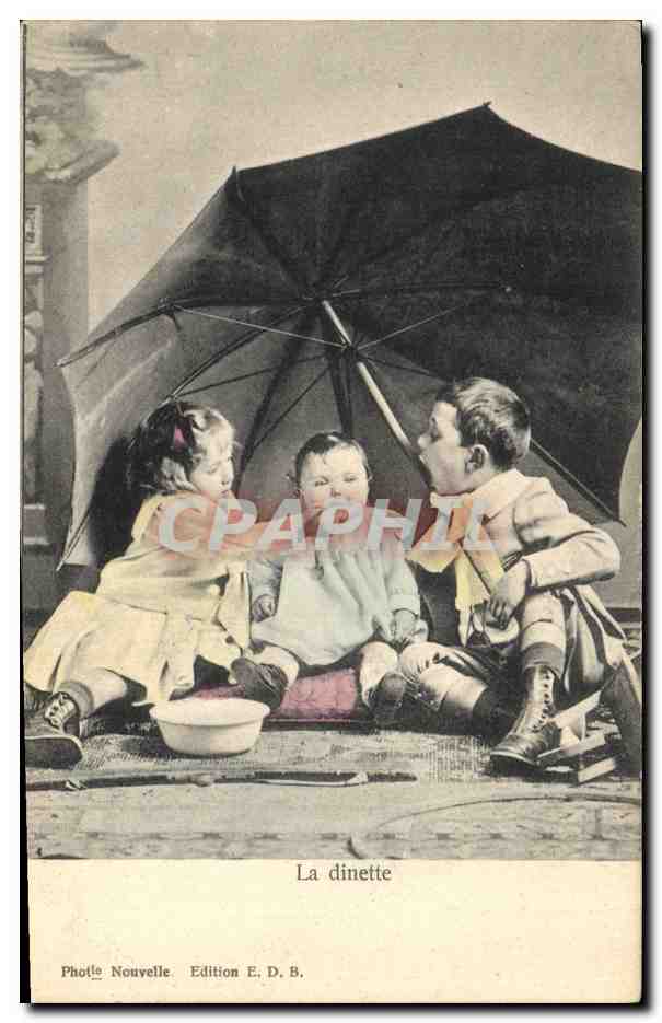 CPA Fantaisie Enfants La dinette