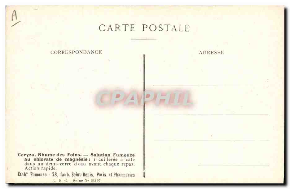 Lycopside dei Campi — Piastra N°3 — Edizione degli Etablissements Fumouze — Verso