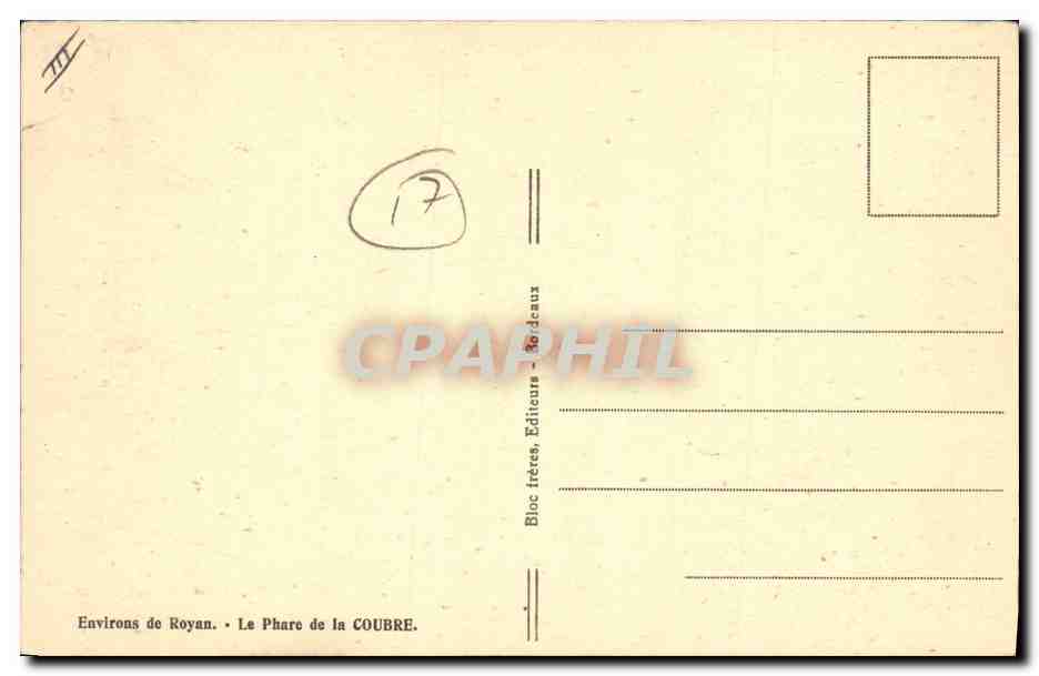 CPA Phare de la Courbe Environs de Royan  — Rückseite