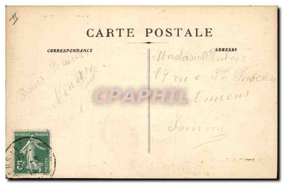 CPA Phare Le Treport La jetee par gros temps — Rückseite