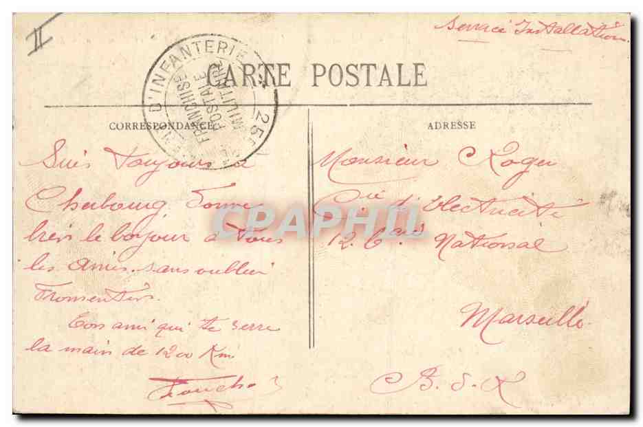 CPA Phare Cherbourg Le phare de la grande jetee et l'escadre en rade Bateaux — Rückseite