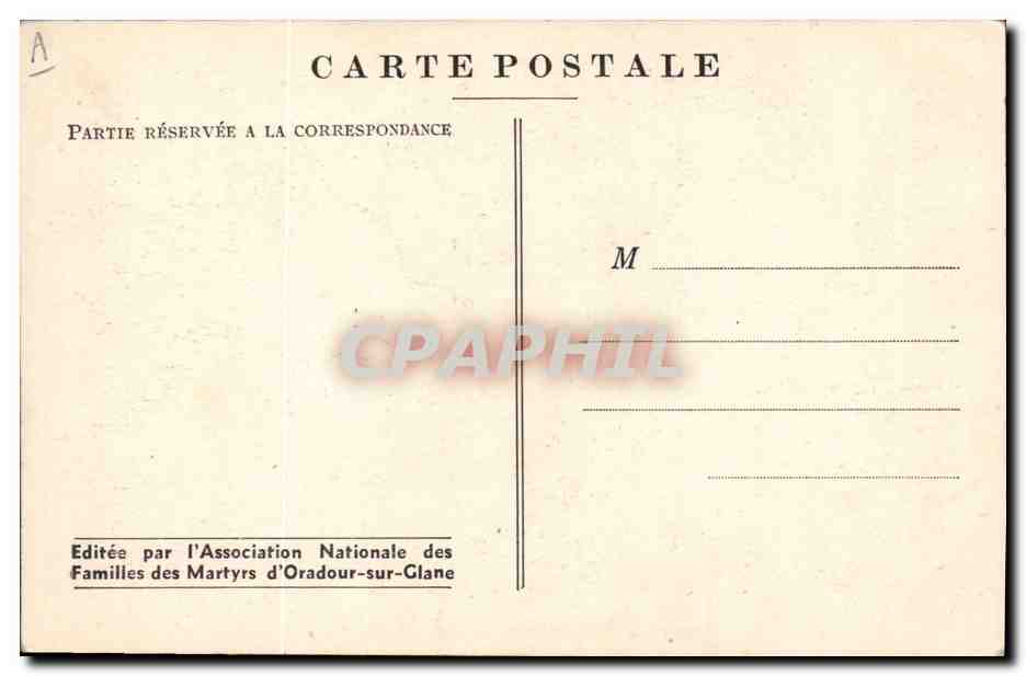 CPM Militaria Oradour sur Glane Rue principale — Rückseite