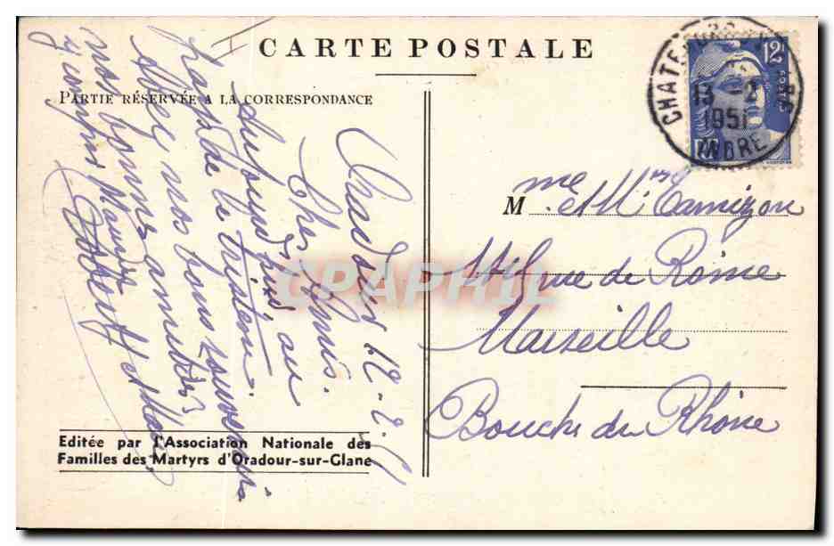 CPM Militaria Oradour sur Glane Rue Emile Desourteaux — Rückseite